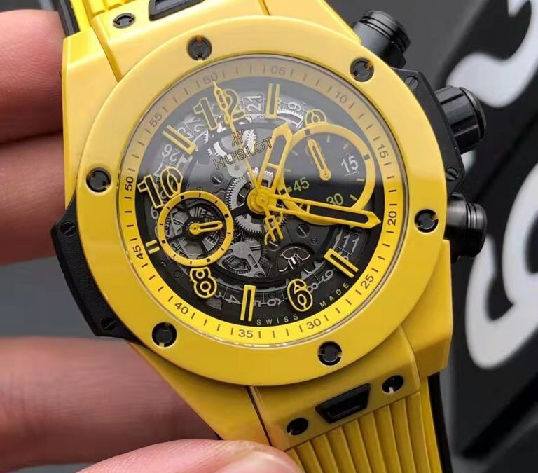 ZF Hublot Unico Yellow Ceramic Watch
