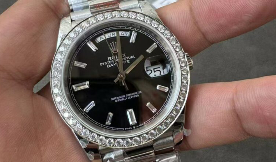 Q Factory Rolex Day-Date with Moissanite Bezel