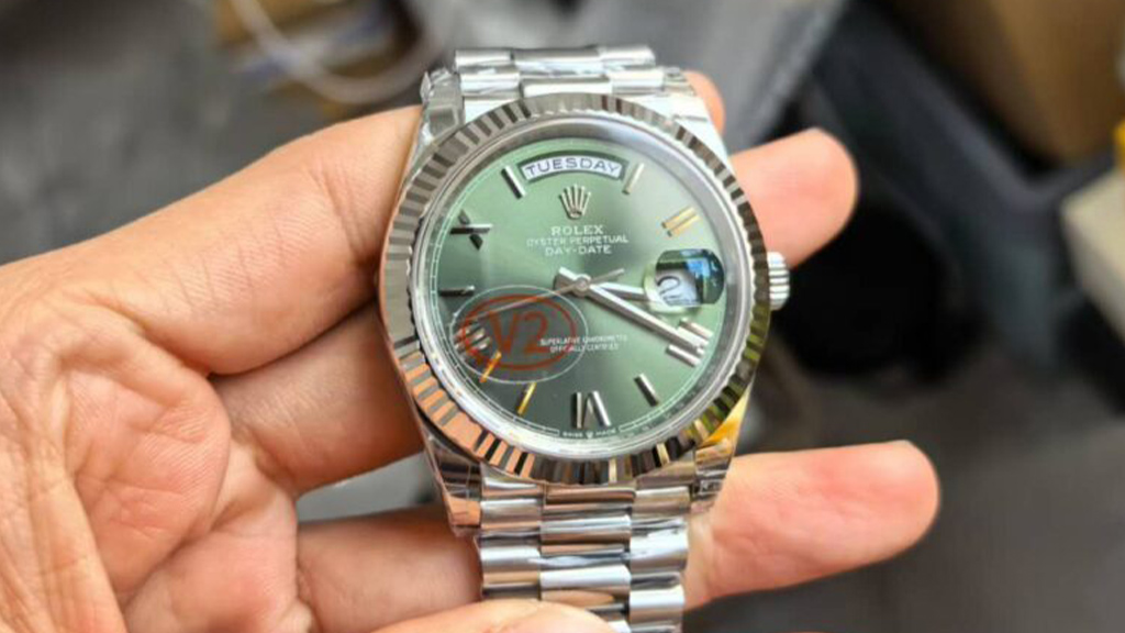 VS Factory V2 Replica Rolecks Day-Date Green Watch